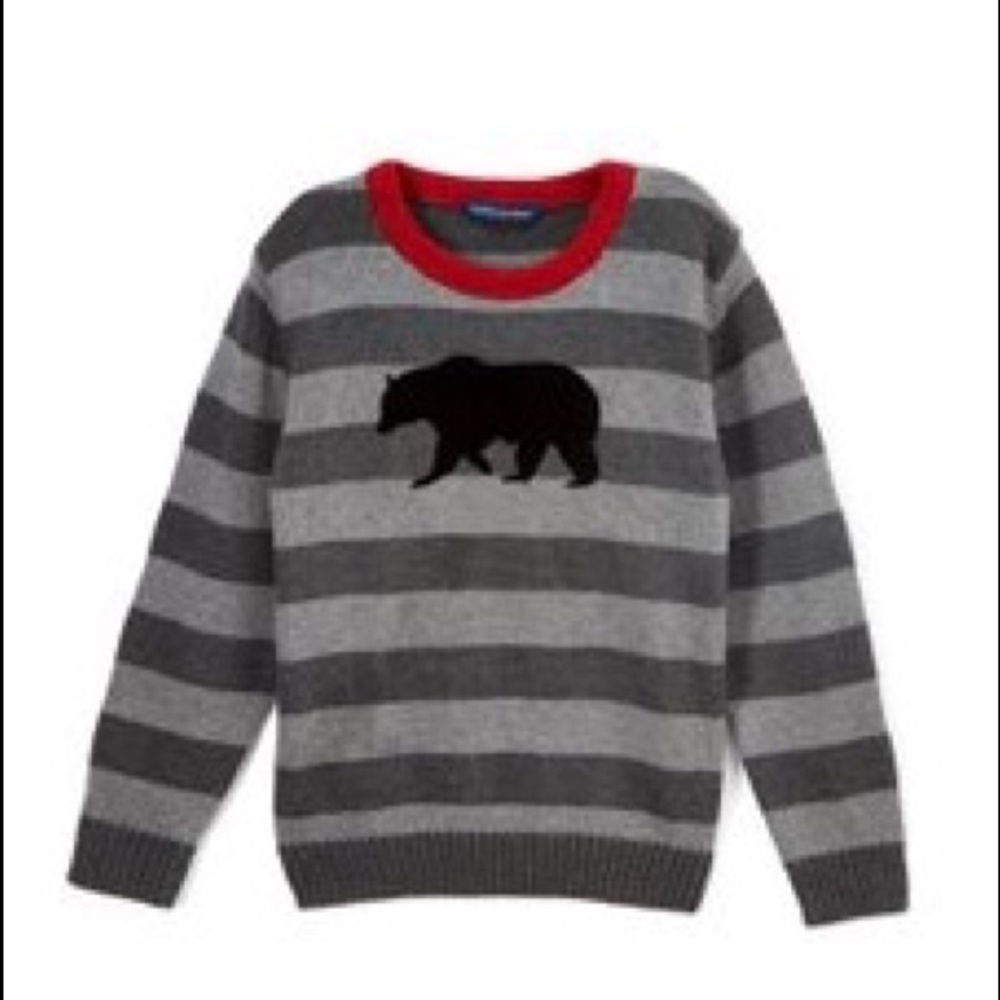 🖤🦃Boys size 12 winter sweater with bear striped